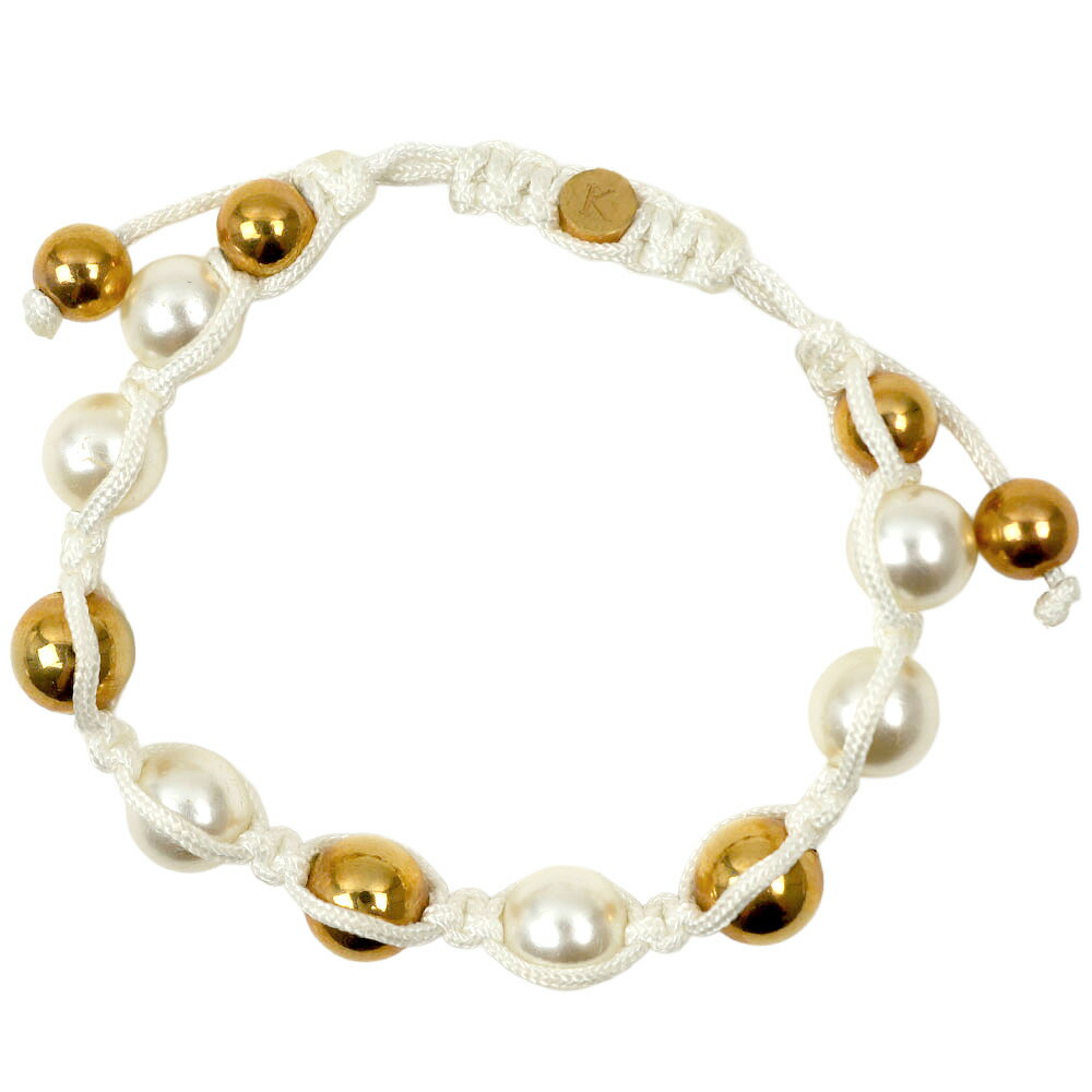 樂天商城 - [訳ありアウトレット] KAPARA BRACELETS カパラブレスレット レディース ステンレス ブレスレット コードブレスレット FREEサイズ サイズ調整可能 ホワイト KB-K065 S