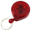 キーバック キーリール キーホルダー KEY-BAK ミニバック キーリング ナイロン 90cm クリアレッド 0219-001(4)