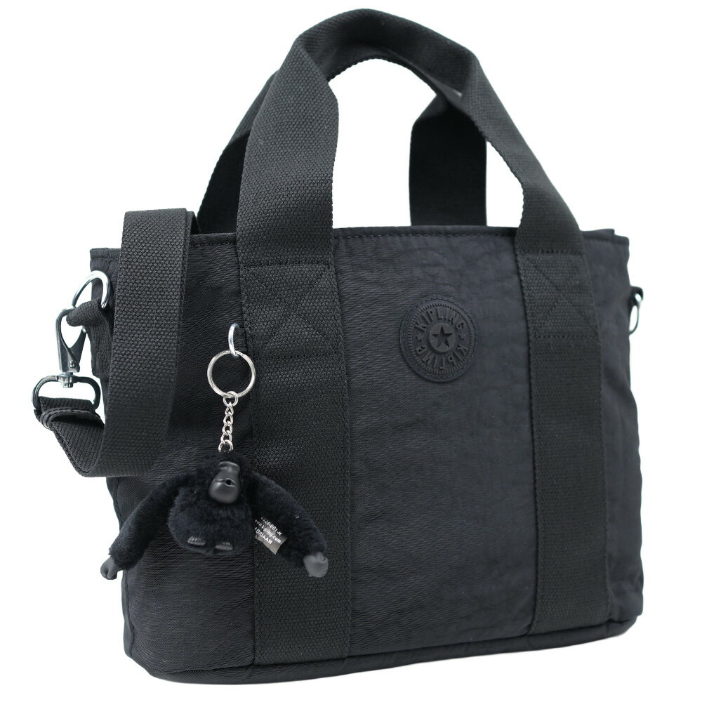 キプリング バッグ 2WAY ハンドバッグ ショルダーバッグ トートバッグ ブラックノワール レディース 斜め掛け ミンタ エム 2WAY A4対応 軽量 撥水 通勤 通学 マザーズバッグ Kipling MINTA M Black Noir KI7725-P39
