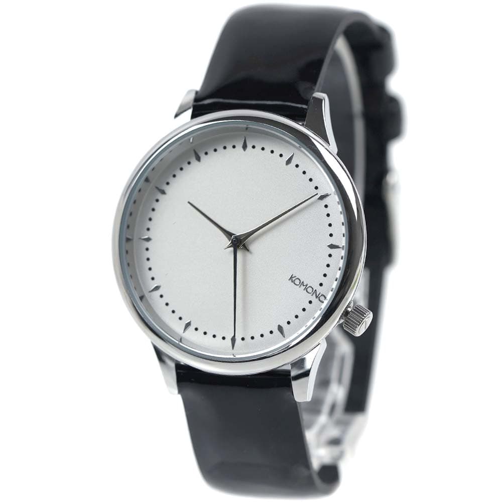 [訳ありアウトレット] KOMONO コモノ 腕時計 レディース エステル パテント シルバー×ブラック 薄型 KO..