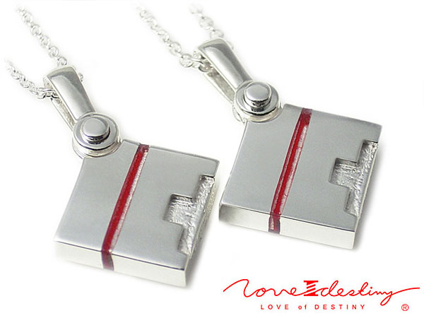 ラブオブディスティニー LOVE of DESTINY シルバー クロス十字架VOL.1 運命の愛の糸 赤い糸入り ペアネックレス ペンダント 日本製 LODN...