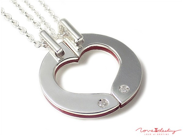 ラブオブディスティニー LOVE of DESTINY シルバー ダイヤ&ハートリングVOL.1 運命の愛の糸 赤い糸入り ペアネックレス ペンダント 日本製 ...