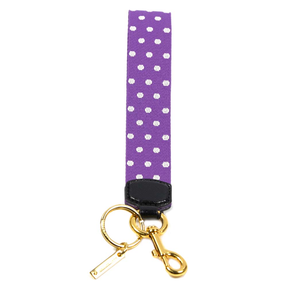 マークジェイコブス バッグチャーム キーホルダー ストラップ MARC JACOBS Polka Dot Webbing Bag Charm M0014828 501 Purple Multi