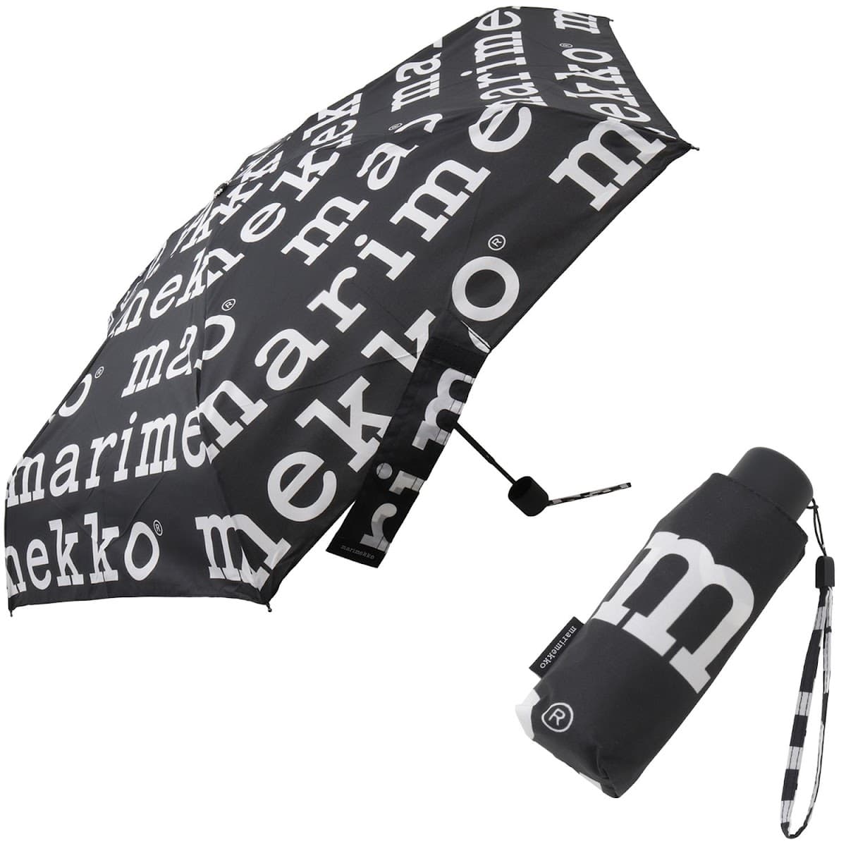 マリメッコ 傘 marimekko レディース ユニセックス マリロゴ マニュアル コンパクト 折りたたみ傘 アンブレラ 048859-910のサムネイル
