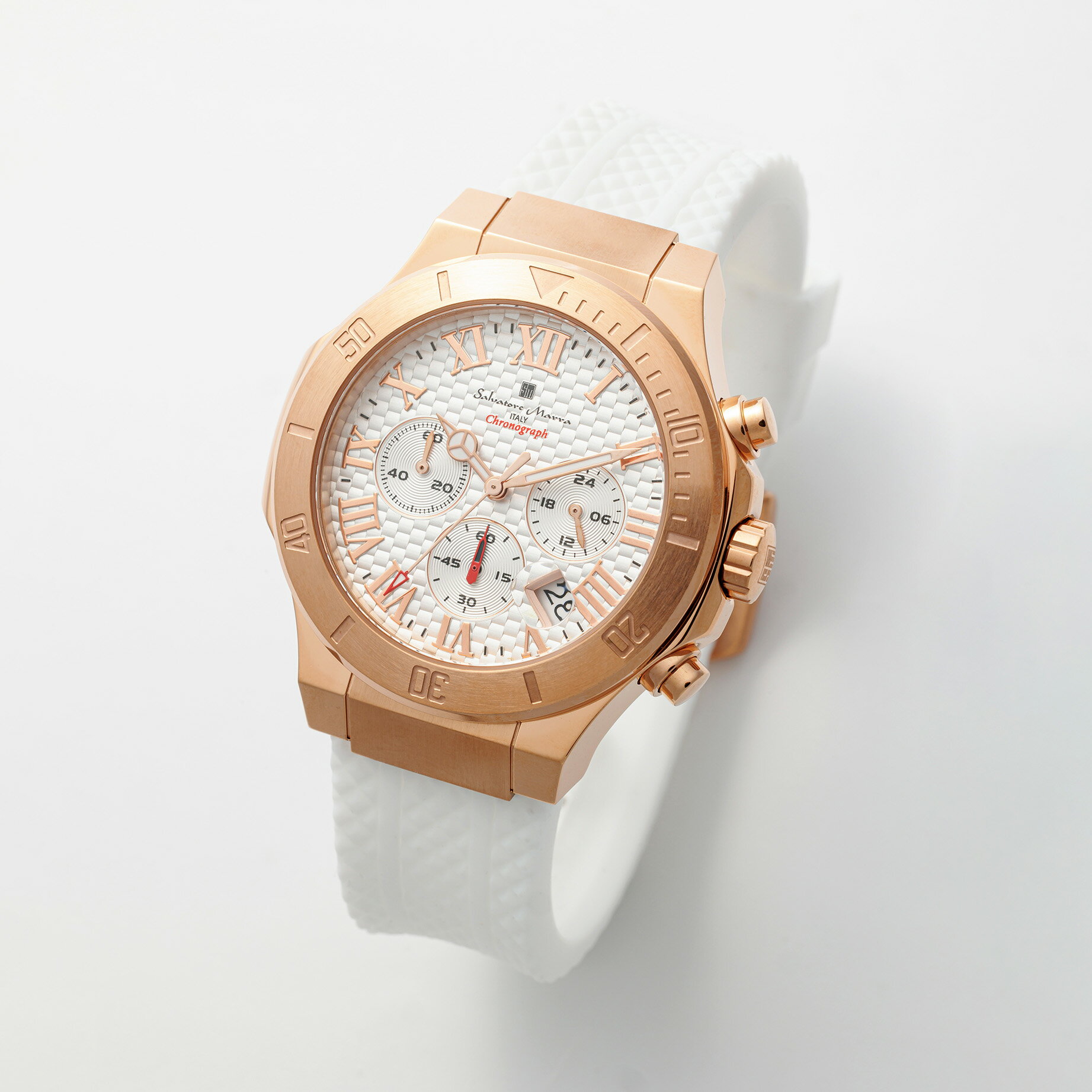 Salvatore Marra サルバトーレマーラ腕時計　クロノグラフ　SM23106-PGWH