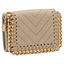 Xe}bJ[gj[ z STELLA McCARTNEY fB[X t@x LeBO O܂z RpNgEHbg uCgo^[N[ Falabella Trifold Wallet Eco Shaggy Deer Chevron Quilting W/Gold Chain 521371-W70006-9300