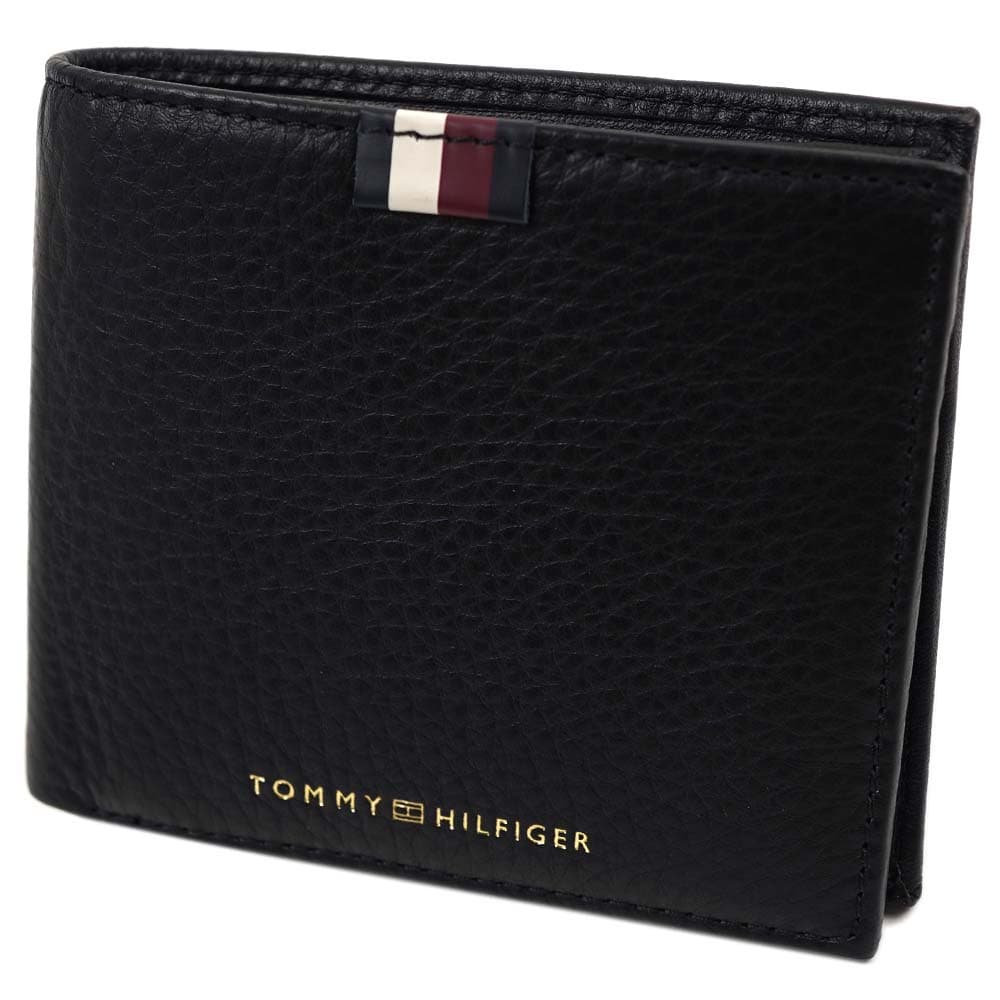 トミーヒルフィガー 財布 二つ折り財布 小銭入れ付 メンズ ブラック TOMMY HILFIGER 