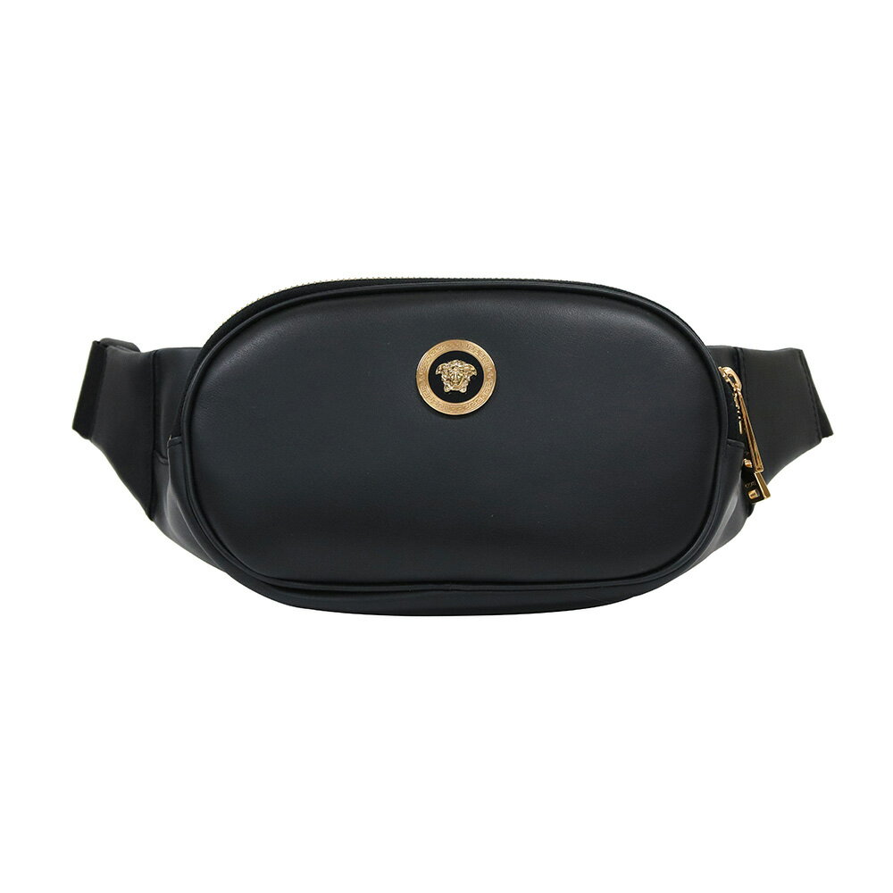 ベルサーチ ヴェルサーチ ショルダーバッグ ボディバッグ ウエストバッグ メドゥーサ VERSACE Medusa Belt Bag DFB7630 DVTE4 D41OH Calf Leather ブラックゴールド