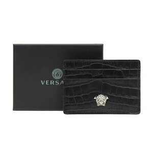 ヴェルサーチ カードケース メドゥーサ Men’s Card Case Black Calf Leather VERSACE DPN2467 1A0086 1B00E