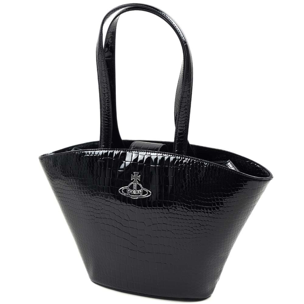 ヴィヴィアンウエストウッド トートバッグ（レディース） ヴィヴィアンウエストウッド トートバッグ Vivienne Westwood HANDBAG JOHANNA SMALL CURVED TOTE BAG BLACK 42010086 02094 N201