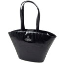 ヴィヴィアンウエストウッド トートバッグ（レディース） ヴィヴィアンウエストウッド トートバッグ Vivienne Westwood HANDBAG JOHANNA SMALL CURVED TOTE BAG BLACK 42010086 02094 N201