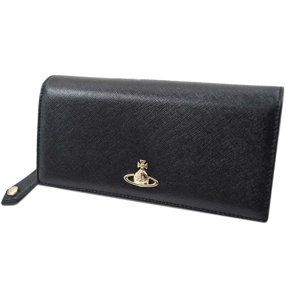 ヴィヴィアンウエストウッド 長財布 Vivienne Westwood レディース 二つ折り ブラック/ゴールド VICTORIA CLASSIC LONG WALLET 51060025 42106 N402