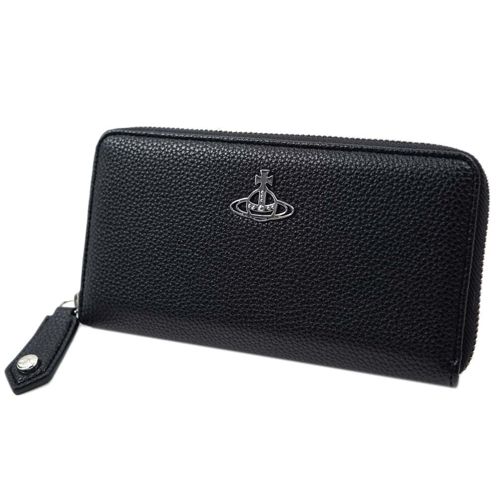 ヴィヴィアン ウエストウッド 長財布 ラウンドファスナー Vivienne Westwood JOSEPHINE NEW ZIP ROUND WALLET BLACK VEGAN GRAIN LEATHER 53020079 01229 N404