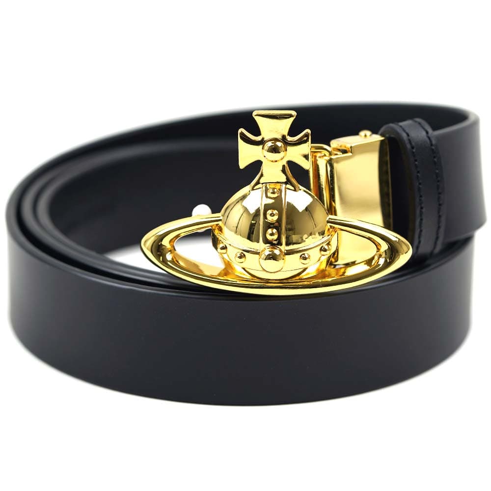 ヴィヴィアンウエストウッド ベルト レザー オーブ Vivienne Westwood BELTS ORB BUCKLE GOLD BELT BLACK ブラック ゴールド 82010006 42110 N402