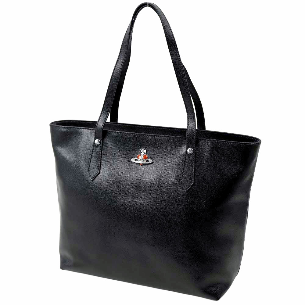 ヴィヴィアンウエストウッド トートバッグ レディース メンズ ユニセックス レザー ブラック Vivienne Westwood DIAMANTE ORB SHOPPER BLACK/RED ORB 42050045-42136-N403 42050045 42136 N403