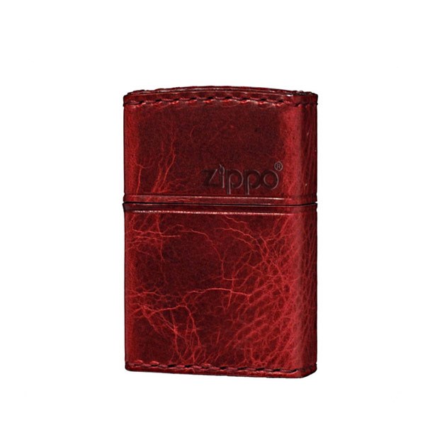 革 zippo ZIPPO ジッポライター ジッポー ZIPPO RD-5 革巻き レザー 横ロゴ 本革 牛革 ダメージレッド