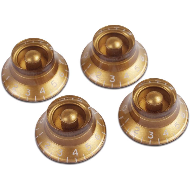 Guitar Accessories - 【メール便・送料無料】【Gibson】【ノブ】Top Hat Knobs - Gold 4/Pkg (PRHK020)