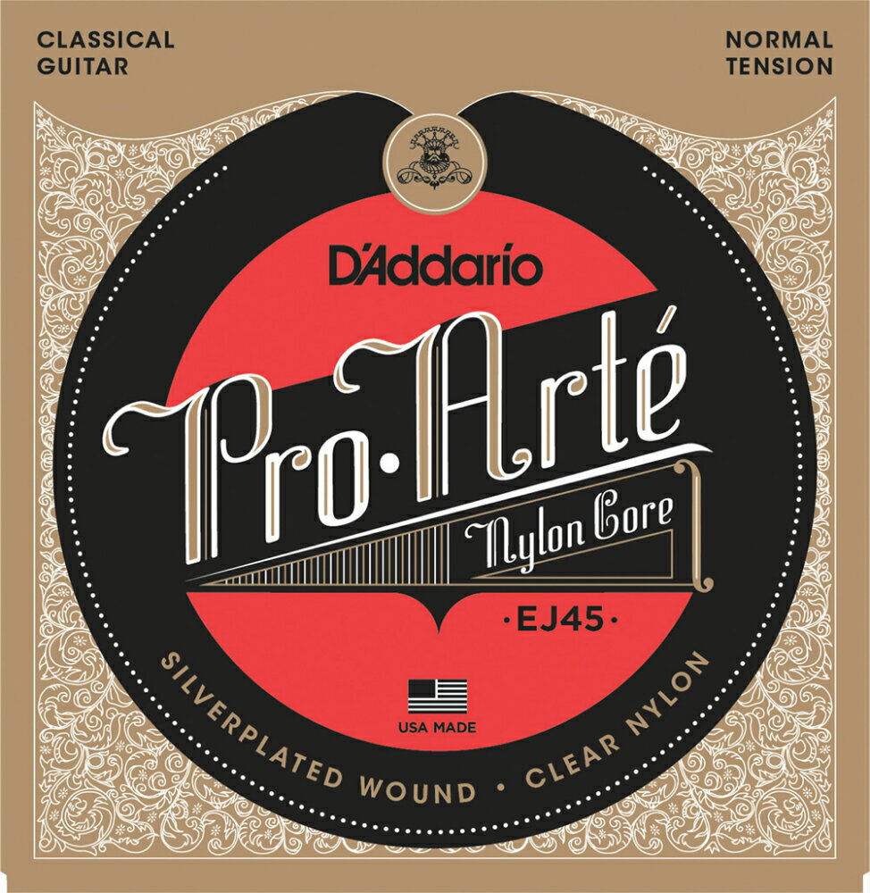 【D'Addario(ダダリオ)】クラッシックギター弦 EJ-45 ノーマルテンション ゲージ【.028 .0322 .0403 .029 .035 .043】　