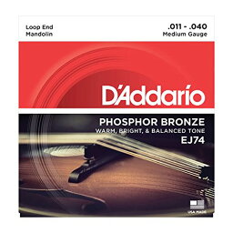 【ゆうパケット・送料無料】【D'Addario （ダダリオ）】【マンドリン弦】フォスファーブロンズ Medium .011-.040 EJ74