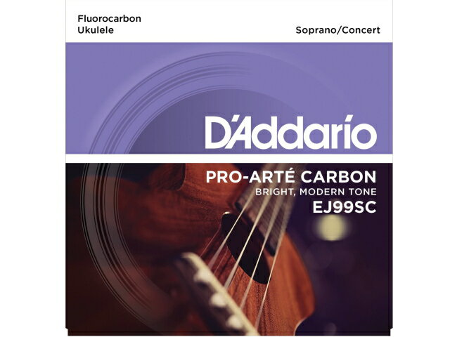 【ゆうパケット・送料無料】【D'Addario （ダダリオ）】【ウクレレ弦】 Pro-Art&eacute; Carbon Concert/Soprano EJ99SC