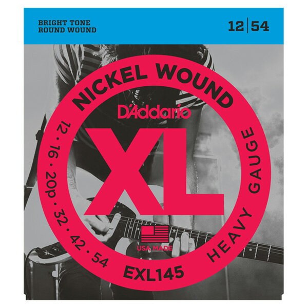 *【ゆうパケット・代金引換不可】【ダダリオ　エレキギター弦】ヘヴィゲージD'Addario EXL-145(EXL145)