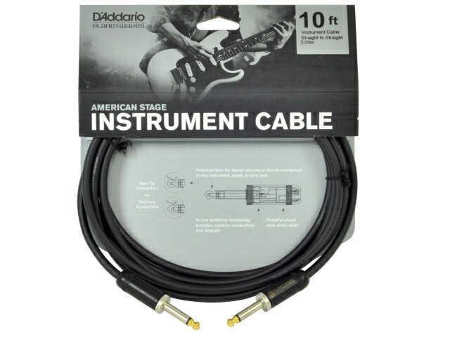 アメリカ本国で製造されたPLANET WAVES社完全オリジナルデザインのプロフェッショナルケーブル。オーディオファンも納得の高品質を誇り、楽器が持つ本来のナチュラルなトーンを一切干渉することなく出力します。 ・ 幾何学的デザインのGEO-TIP を採用し、ジャックとの相性を選びません。 ・製造は世界的に評価の高いNEUTRIK社製。 ・100% シールド構造により高品質な干渉除去を実現。ハンドリングノイズもありません。 ・IN-LINE SOLDER( 直列ハンダ) 接合により、プラグとケーブルの接合不良を半永久的に回避します。 ・中心導体に22AWG の無酸素銅を採用し、より優れた信号伝達を可能にしました。これにより透明感のあるピュアトーンを実現。