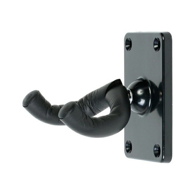 ギターを壁に掛けることができるギターハンガー。 ギター接地面はクッション性抜群のウレタン素材。プレート部分は優れた耐久性と光沢感のある美しい見た目を併せ持つABS樹脂。 取り付けネジ付き。 ※ラッカー仕上げ等のギターを長時間使用されますと、塗装が変色する場合がございます。　