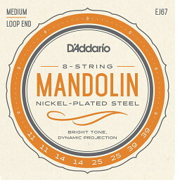 【ゆうパケット・送料無料】【D'Addario （ダダリオ）】【マンドリン弦】ニッケル Medium .011-.039 EJ67