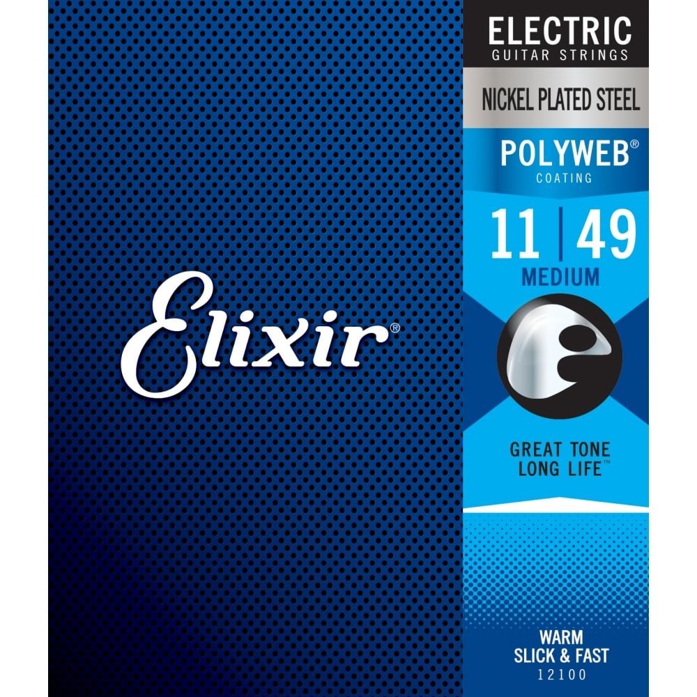 【ネコポス便発送、代引き不可】【Elixir（エリクサー）　エレキギター弦 】POLYWEB Medium .011-.049 #12100