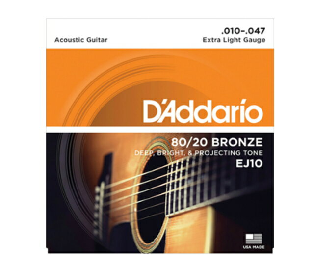 【D'Addario ダダリオ アコースティックギター弦】 EJ10 