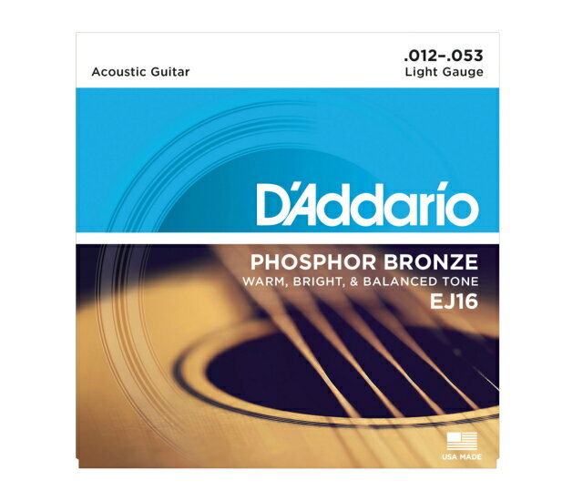 *【ゆうパケット・代引き不可】アコースティックギター弦 D'Addario EJ-16(EJ16)