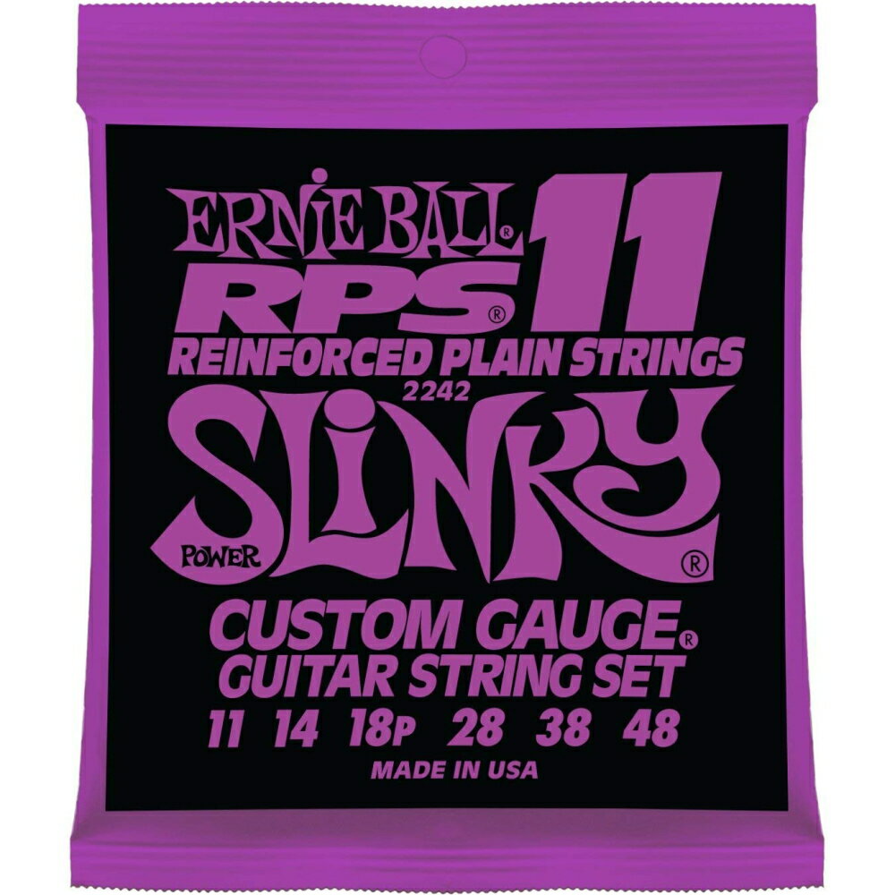 【ネコポス便】【ERNIE BALL（アーニーボール） エレキギター弦】 2242 ギター弦 (11-48) RPS POWER SLINKY