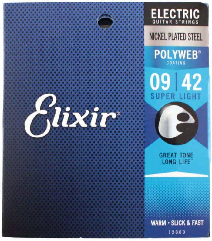 【ネコポス便発送】【Elixir（エリクサー）　エレキギター弦 】POLYWEB Super Light .009-.042 #12000