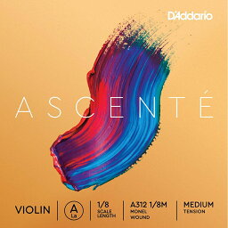 【ネコポス便・送料無料】【D'Addario （ダダリオ）】【バイオリン弦】 バラ弦 Ascente A線 A312 1/8M Medium Tension