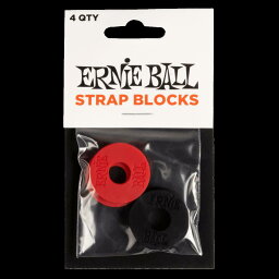 【ERNIEBALL(アーニーボール)】ErnieBall-StrapBlock4P-BK＆RD