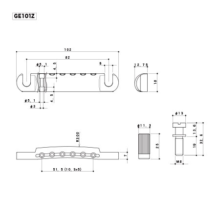 【メール便・送料無料】【ギターパーツ】【テイルピース】　【GOTOH】エレキギター...