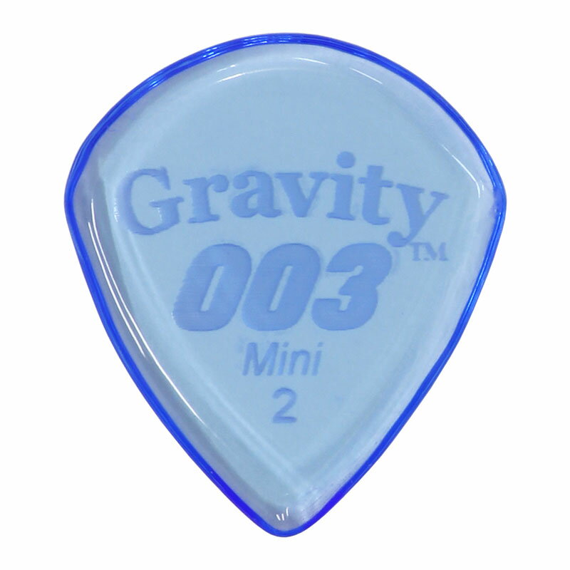 ・2.0mm 003 Standard(Mini) ,Blue ・GRAVITY GUITAR PICKSはハンドメイドでピックを製作するアメリカのブランド。 ・アメリカで職人の手により美しく磨き上げられたピックはスムースな演奏性、すばらしいトーンを生み出します。 ・アクリルを使用し独特のエッジデザインを採用する事で、速くラウドなプレイにも対応。 ・一般的なピックに比べ耐久性も高く、同じトーン、同じ演奏性で長期間使用できるのも特徴です。 Size: 21.8w x 24.9h (mm) ※ ｢003 Standard｣と｢003 Mini｣は同じサイズです。