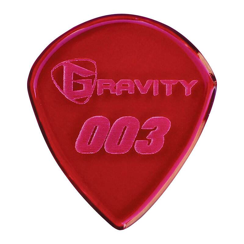 ・1.5mm 003 Standard(Mini) ,Red ・GRAVITY GUITAR PICKSはハンドメイドでピックを製作するアメリカのブランド。 ・アメリカで職人の手により美しく磨き上げられたピックはスムースな演奏性、すばらしいトーンを生み出します。 ・アクリルを使用し独特のエッジデザインを採用する事で、速くラウドなプレイにも対応。 ・一般的なピックに比べ耐久性も高く、同じトーン、同じ演奏性で長期間使用できるのも特徴です。 Size: 21.8w x 24.9h (mm) ※ ｢003 Standard｣と｢003 Mini｣は同じサイズです。