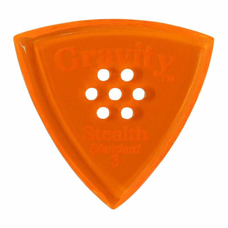 ・3.0mm Stealth Standard, Multi-Hole, Orange ・GRAVITY GUITAR PICKSはハンドメイドでピックを製作するアメリカのブランド。 ・アメリカで職人の手により美しく磨き上げられたピックはスムースな演奏性、すばらしいトーンを生み出します。 ・アクリルを使用し独特のエッジデザインを採用する事で、速くラウドなプレイにも対応。 ・一般的なピックに比べ耐久性も高く、同じトーン、同じ演奏性で長期間使用できるのも特徴です。