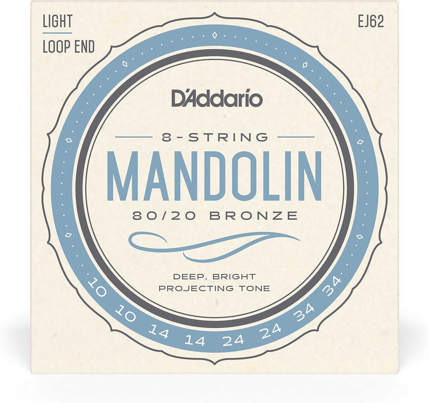 【ゆうパケット・送料無料】【D'Addario (ダダリオ)】マンドリン弦 EJ62 (EJ-62)