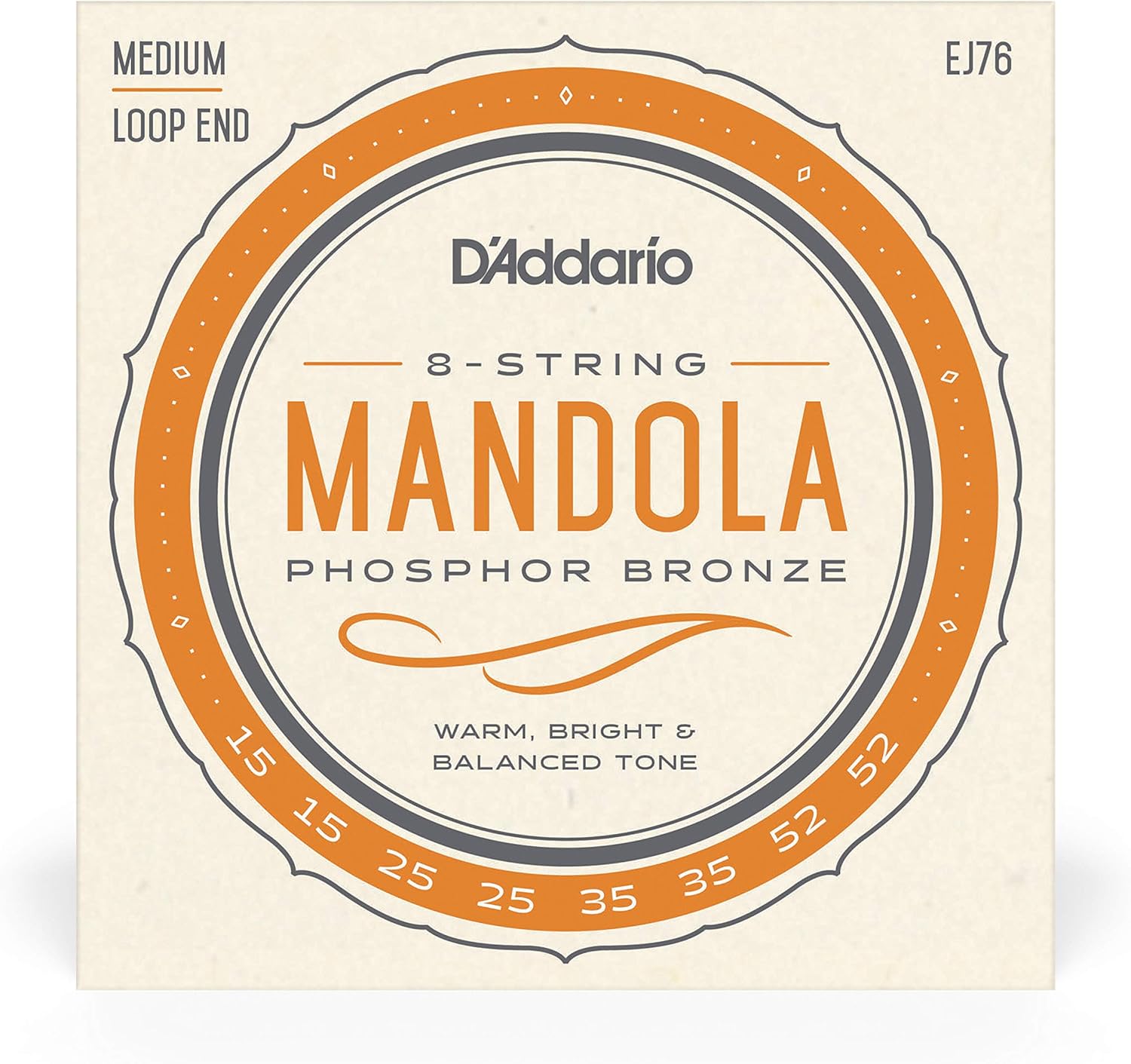 【ゆうパケット・送料無料】【D'Addario (ダダリオ)】マンドラ弦 フォスファーブロンズ Medium .015-.052 EJ76