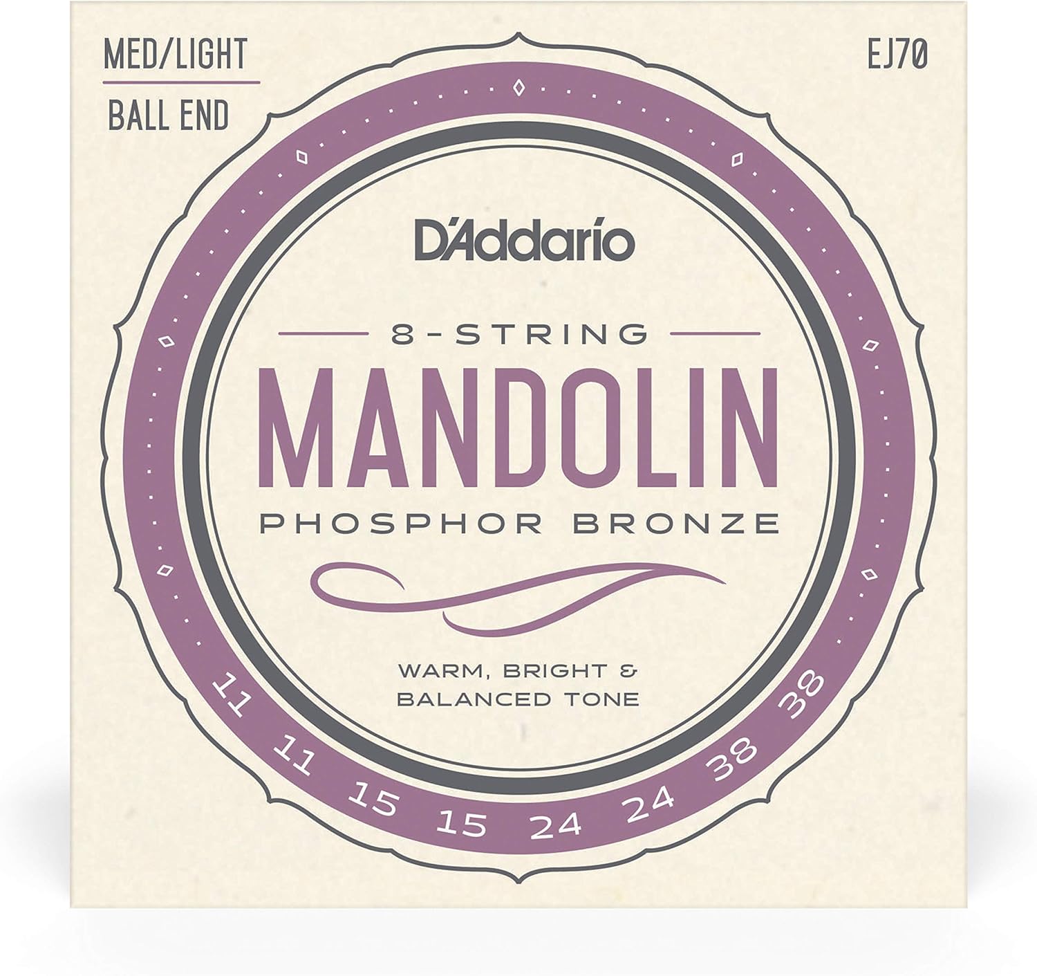 【ゆうパケット・送料無料】【D'Addario (ダダリオ)】【マンドリン弦】フォスファーブロンズ EJ70