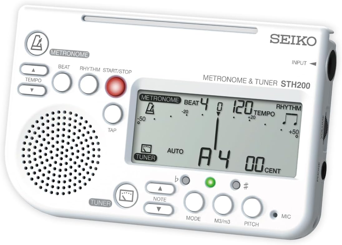 【送料無料・ゆうパケット便】SEIKO メトロノーム&チューナー STH200WH ホワイト