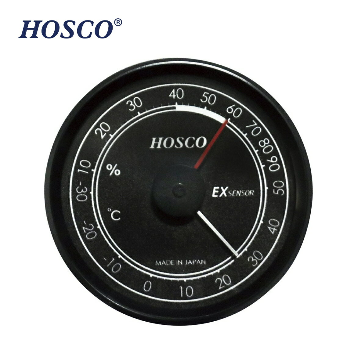 黒を基調としたシンプルかつ視認性の高い温湿度計です。温度表示を上部に配置し、楽器の適正湿度となる40～60%を簡単に見ることが出来ます。 ※注意 　修理・メンテナンスは自己責任でおこなってください。修理・メンテナンスにともなう損害の補償はいたしかねます。