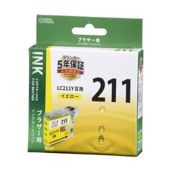樂天商城 - ブラザー 互換インク LC211Y互換 イエロー×1個 OHM 01-4273 INK-B211B-Y 【メール便送料無料】