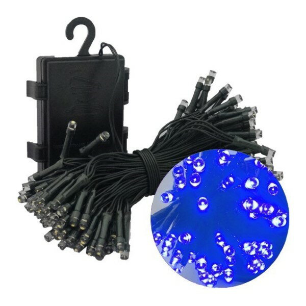イルミネーションLEDライト ブルー 100球 全長10m 防滴 クリスマスツリー用 単3電池4本付 HAC1437-BL デコレーション イルミネーション LED ライト  送料無料