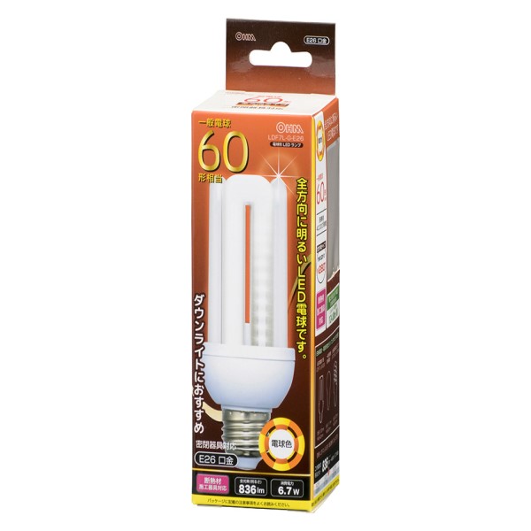 LED電球 D形 60形相当 836lm 電球色 E26 全方向配光280° 密閉形器具対応 断熱材施工器具対応 OHM 06-1679 LDF7L-G-E26 【送料無料】