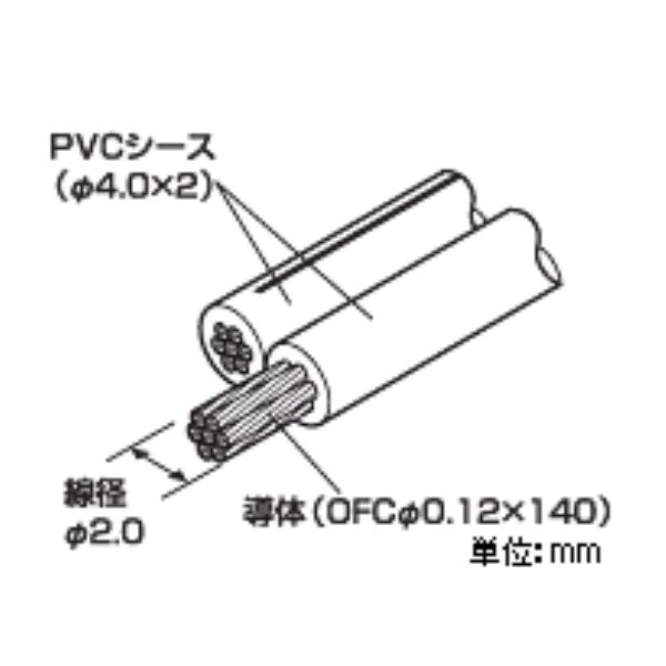 �����ǥ����ƥ��˥� OFC���ԡ����������֥� ���¦�4.0mm��2/���¦�2.0mm AT6157 �ڤ�����1mñ�̡�