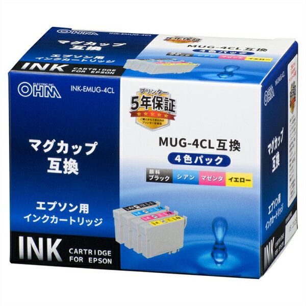 樂天商城 - エプソン マグカップ MUG-4CL互換インク 4色パック OHM 01-3950 INK-EMUG-4CL 【送料無料】