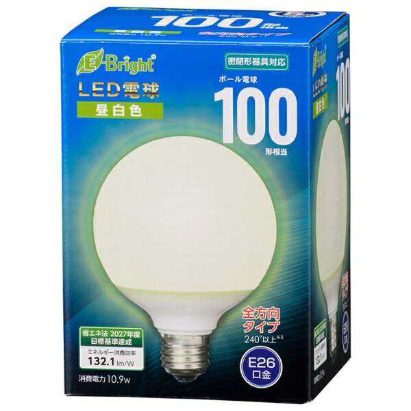 LED電球 ボール球形 100形相当 1440lm 昼白色 G95 E26 全方向配光240° 密閉形器具対応 OHM 06-4401 LDG..